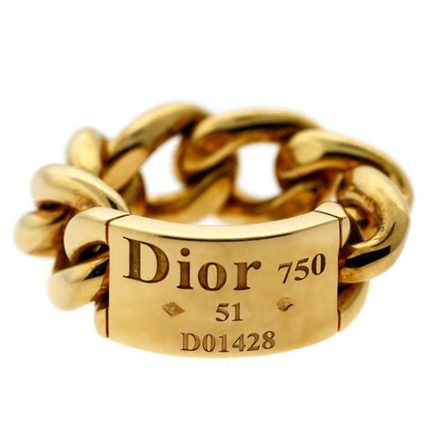 dior gold chain gourmette link ring|Dior Gold Chain Gourmette Link Ring – Opulent Jewelers.